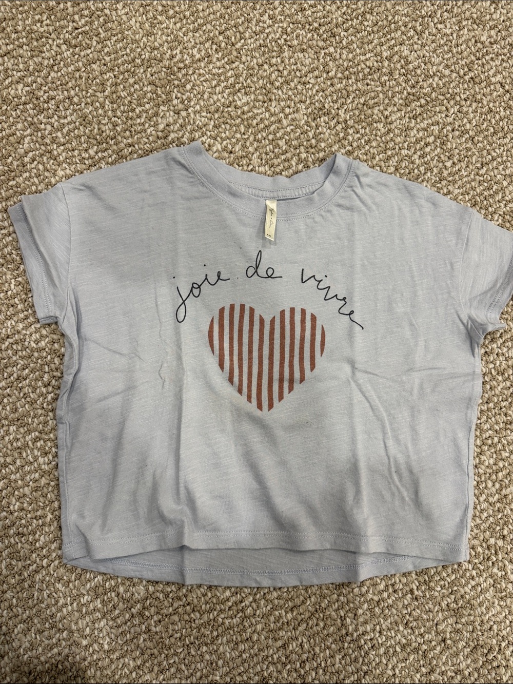 Rylee + Cru Light Blue 'Joie de Vivre' Heart Tee